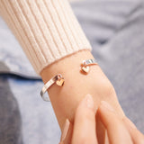 Joma Jewellery Bracelet Bar Silver and Rose Gold Heart Bracelet