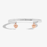 Joma Jewellery Bracelet Bar Silver and Rose Gold Heart Bracelet