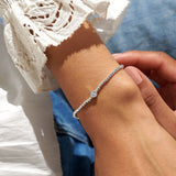 Share Happiness 'A Beautiful Day Starts With A Beautiful Mindset' Bracelet In Silver Plating By Joma Jewellery