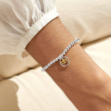 Boxed A Little 'Side By Side Or Miles Apart Sisters Are Always Close By Heart' Bracelet In Silver Plating And Gold Plating by Joma Jewellery