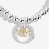 Boxed A Little 'Side By Side Or Miles Apart Sisters Are Always Close By Heart' Bracelet In Silver Plating And Gold Plating by Joma Jewellery