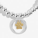 Boxed A Little 'Pets Leave Pawprints On Our Hearts' Bracelet In Silver Plating And Gold Plating by Joma Jewellery