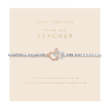 Forever Yours 'Thank You Teacher' Bracelet In Silver Plating And Rose Gold Plating By Joma Jewellery