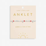 Multi Stone Anklet In Silver Plating By Joma Jewellery