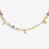 Multi Stone Anklet In Gold Plating By Joma Jewellery