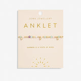 Multi Stone Anklet In Gold Plating By Joma Jewellery