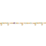 Multi Stone Anklet In Gold Plating By Joma Jewellery