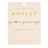 Multi Stone Anklet In Gold Plating By Joma Jewellery