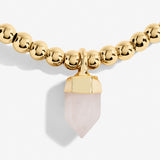 Rose Quartz Crystal Anklet In Gold Plating By Joma Jewellery