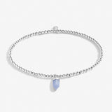 Blue Agate Crystal Anklet In Silver Plating By Joma Jewellery