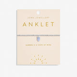Blue Agate Crystal Anklet In Silver Plating By Joma Jewellery
