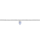 Blue Agate Crystal Anklet In Silver Plating By Joma Jewellery