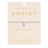 Blue Agate Crystal Anklet In Silver Plating By Joma Jewellery