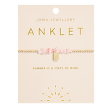 Pink Crystal Anklet In Gold Plating By Joma Jewellery