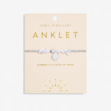 Blue Agate Anklet In Silver Plating By Joma Jewellery