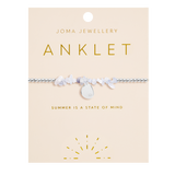 Blue Agate Anklet In Silver Plating By Joma Jewellery