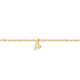 Hammered Heart Anklet In Gold Plating By Joma Jewellery