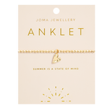 Hammered Heart Anklet In Gold Plating By Joma Jewellery
