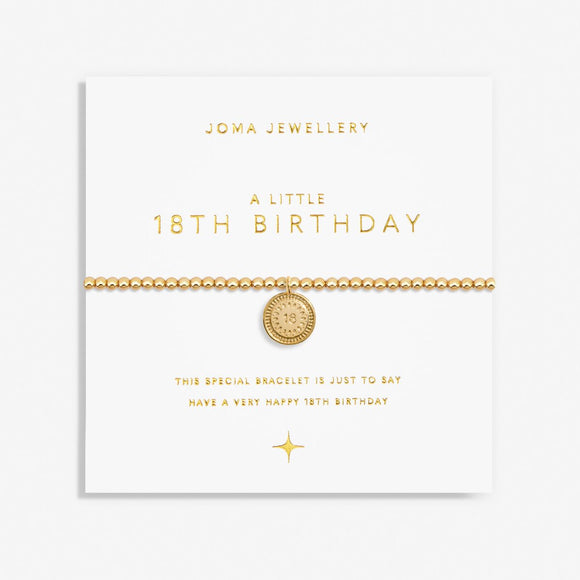 A Little '18th Birthday' Bracelet In Gold Plating by Joma Jewellery