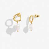 Solaria Baroque Pearl Earrings In Cubic Zirconia And Gold Plating By Joma Jewellery