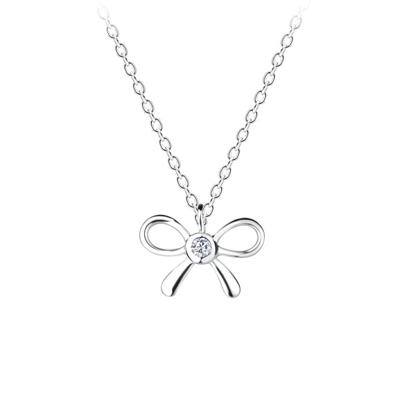 Sterling Silver Bow Necklace  with Gift Wrap