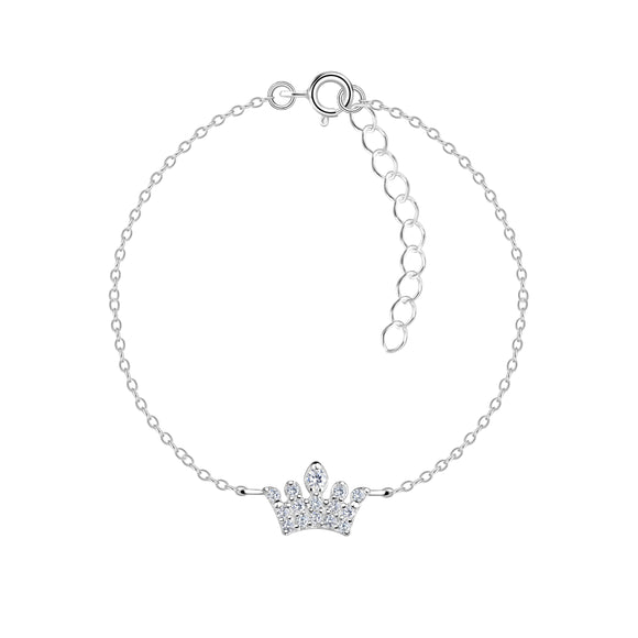 Sterling Silver Crown Bracelet with Gift Wrap