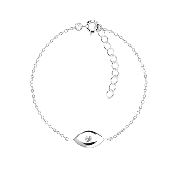 Sterling Silver Evil Eye White  Bracelet with Gift Wrap