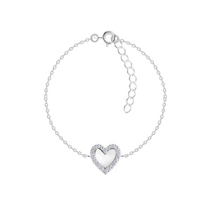 Sterling Silver Heart Bracelet with Gift Wrap