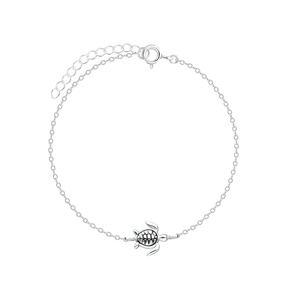 Sterling Silver Turtle Bracelet with Gift Wrap