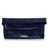 Katie Loxton VALENTINA VELVET CLUTCH - crushed sapphire - 23.5x29x7cm