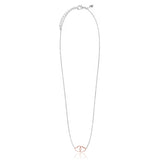 Joma Me & You Necklace Rose Gold Open Linked Hearts  on Silver Chain.Sale Price - Gifteasy Online