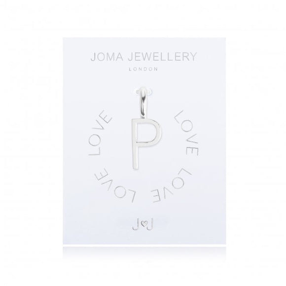 Joma Jewellery Silver Letter Charm 'P' - Gifteasy Online