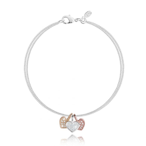 Joma Jewellery Florence Pave Heart Trio Bracelet - Gifteasy Online