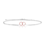 Joma Jewellery INFINITY rose gold pave circle charm on silver necklace/choker/bracelet - Gifteasy Online