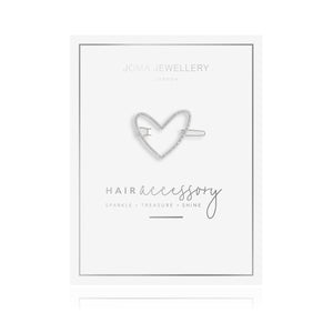 Joma Jewellery Hair Accessory Silver Pave Heart Clip - Gifteasy Online