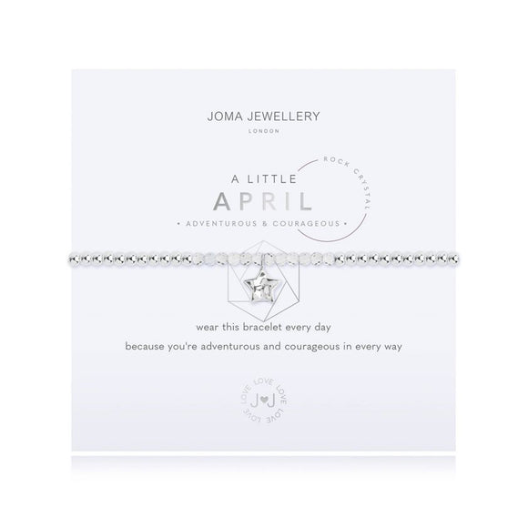 Joma Jewellery A LITTLE BIRTHSTONE APRIL ROCK CRYSTAL - Gifteasy Online