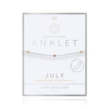 Joma Jewellery Birthstone Anklet July - Gifteasy Online