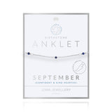 Joma Jewellery Birthstone Anklet September - Gifteasy Online