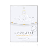 Joma Jewellery Birthstone Anklet November - Gifteasy Online