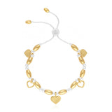 Joma Jewellery Hearts Silver and Gold Bracelet Bar - Gifteasy Online