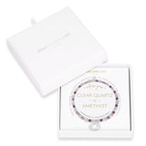 Joma Jewellery Wellness Gems Amethyst and Clear Quartz Bracelet - Gifteasy Online