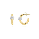 Joma Jewellery  Statement Earrings Pave Detail Hoop Earrings Silver and Gold - Gifteasy Online