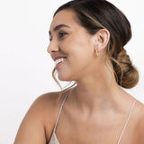 Joma Jewellery  Statement Earrings Pave Detail Hoop Earrings Silver and Gold - Gifteasy Online