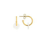 Joma Jewellery  Statement Earrings Mother of Pearl Disc Hoop Earrings Gold - Gifteasy Online