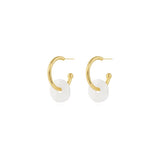 Joma Jewellery  Statement Earrings Mother of Pearl Disc Hoop Earrings Gold - Gifteasy Online
