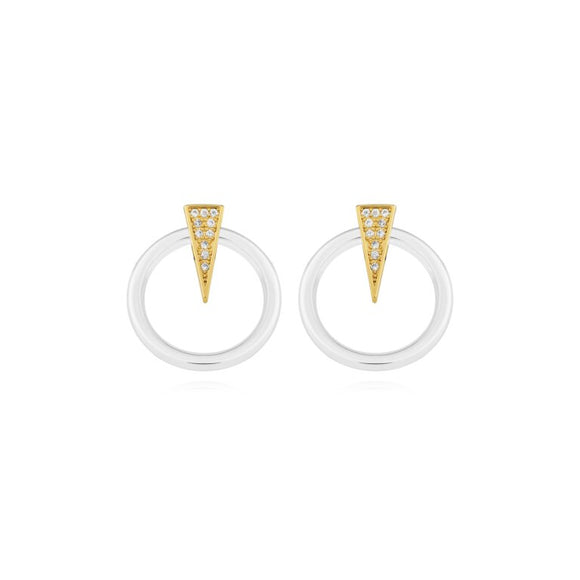 Joma Jewellery  Statement Earrings Pave Spike Ear Jackets Silver and Gold - Gifteasy Online