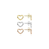 Joma Jewellery  Florence Ombre Heart Stud Earrings Silver, Rose Gold and Gold - Gifteasy Online