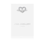 Joma Jewellery  Lucia Lustre Heart Organic Pave Ring Silver - Gifteasy Online