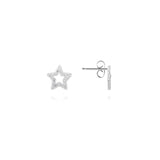 Joma Jewellery   Lucia Lustre Star Organic Pave Studs Silver - Gifteasy Online