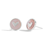 PERLA PINK MOTHER OF PEARL HEART STUD EARRINGS By Joma jewellery - Gifteasy Online